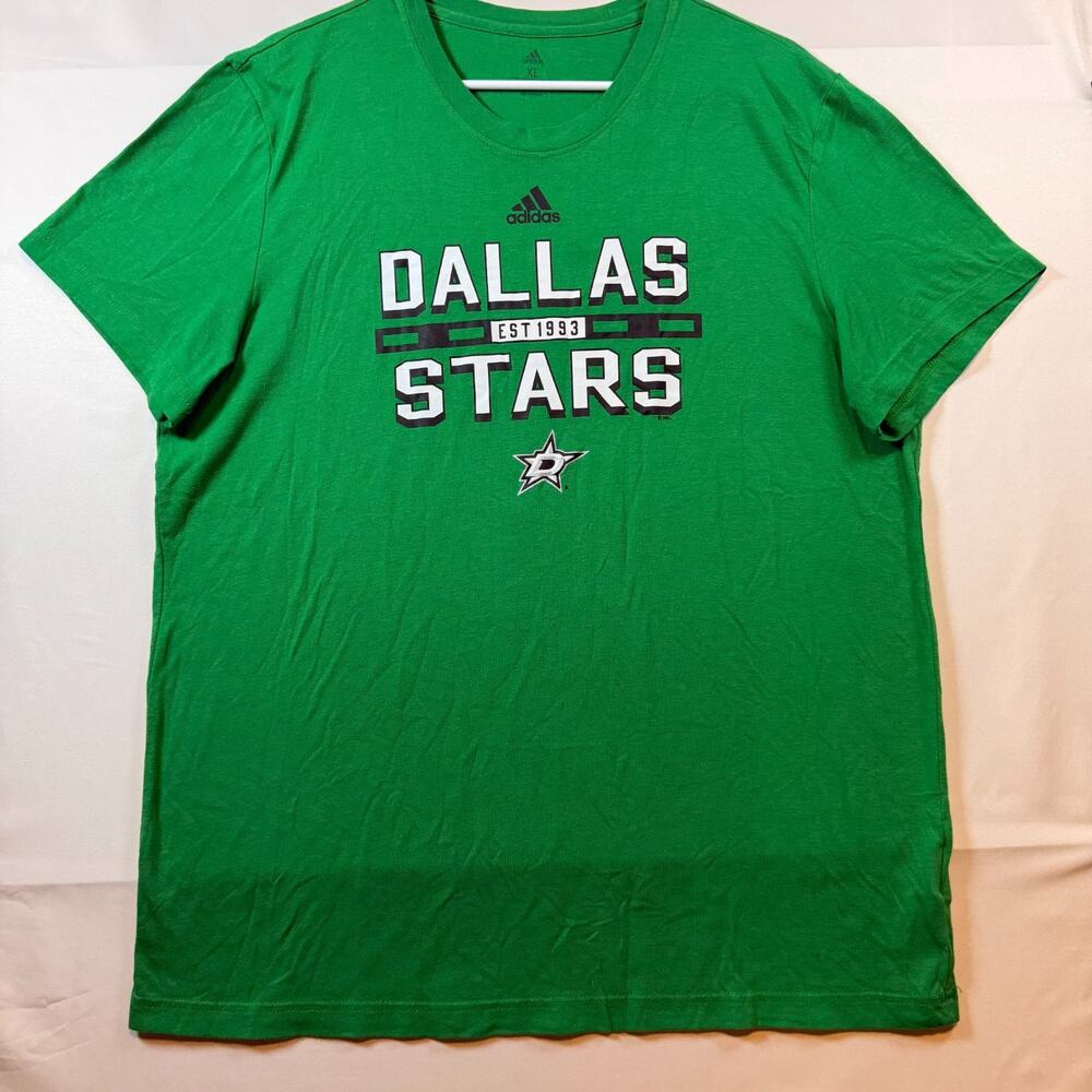 Adidas Dallas Stars NHL Green T Shirt Mens Size XL